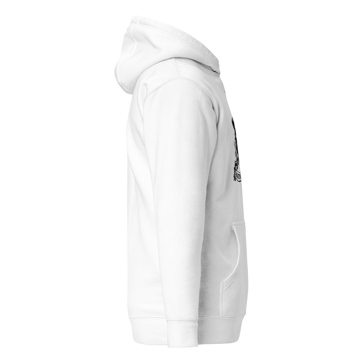 Sweat à capuche K972 unisexe - blanc profil droit - The Fire Girl
