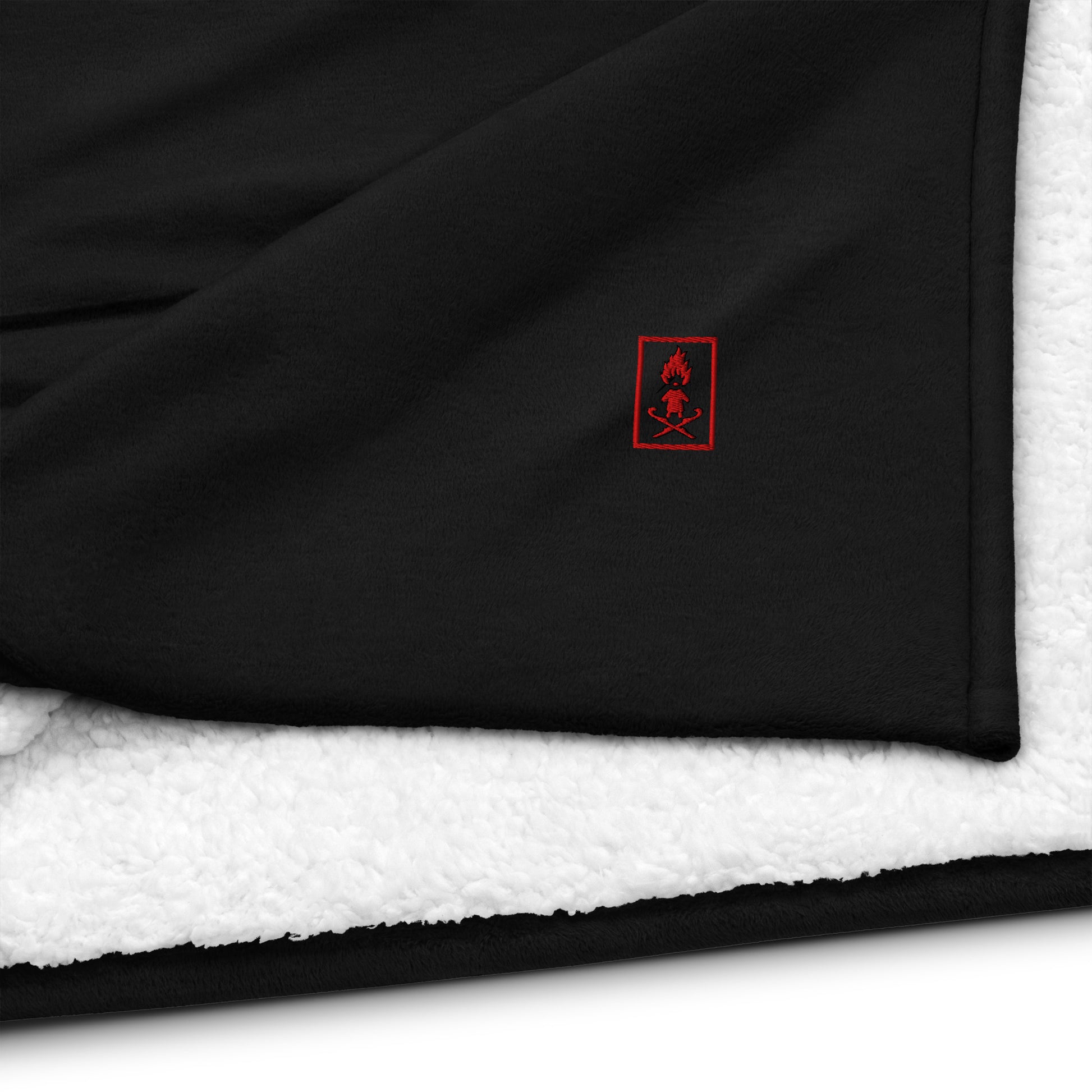 Couverture sherpa premium patinage artistique Iceskatingfactory — brodée noire