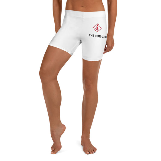 Short de patinage artistique femme The Fire Girl — imprimé all-over blanc avant