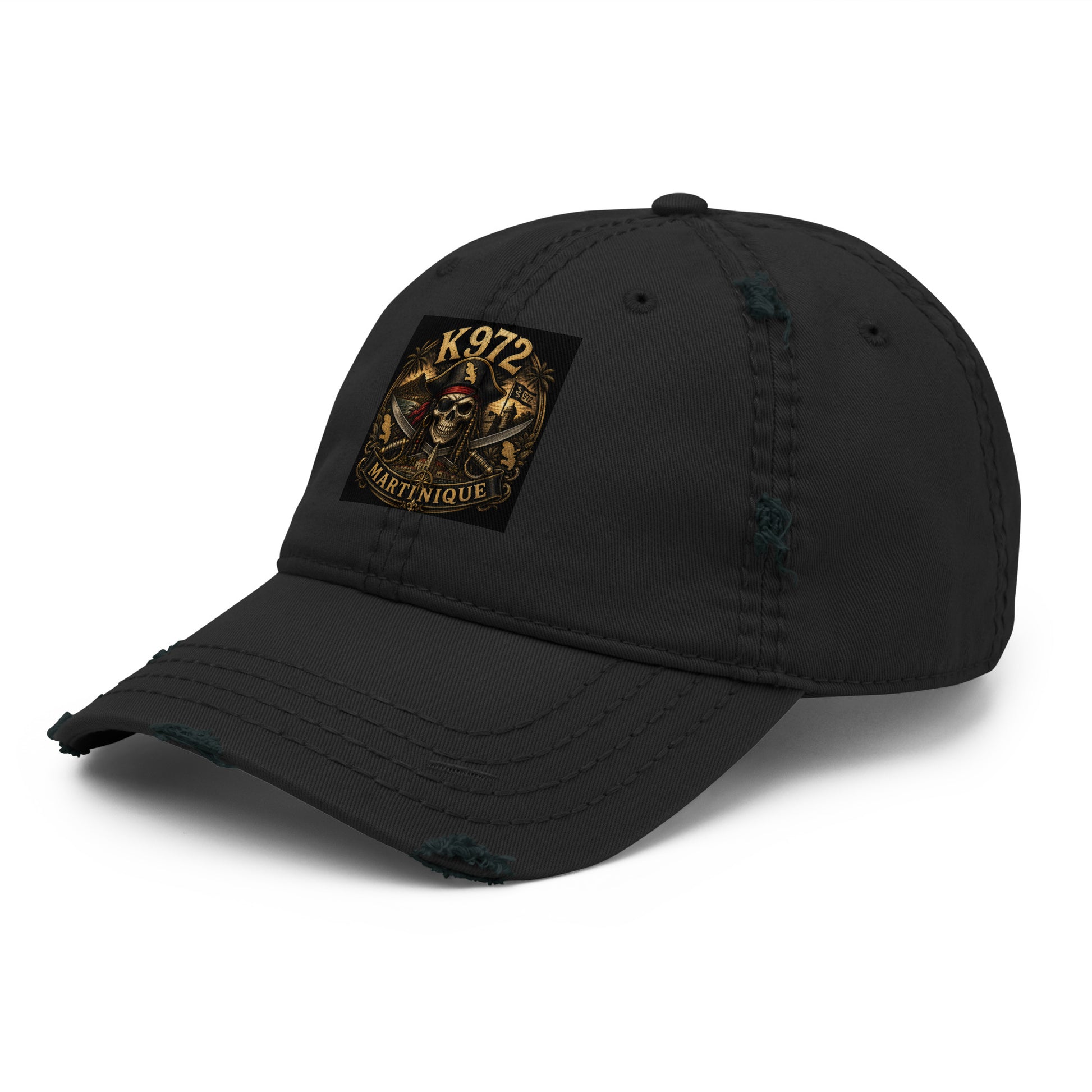 Casquette K972 effet usé dad hat - noir profil gauche - The Fire Girl