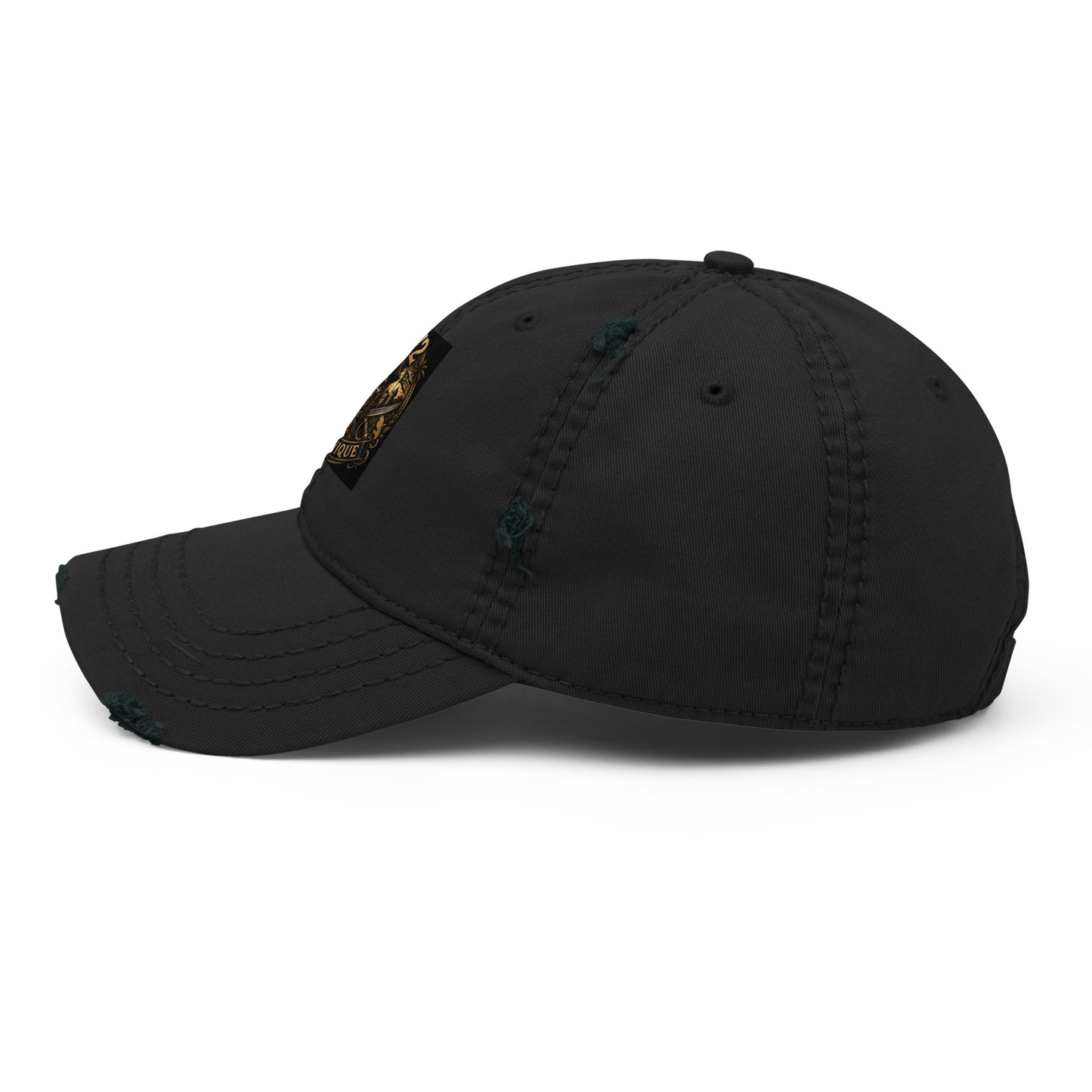 Casquette K972 effet usé dad hat - noir vue latérale gauche - The Fire Girl