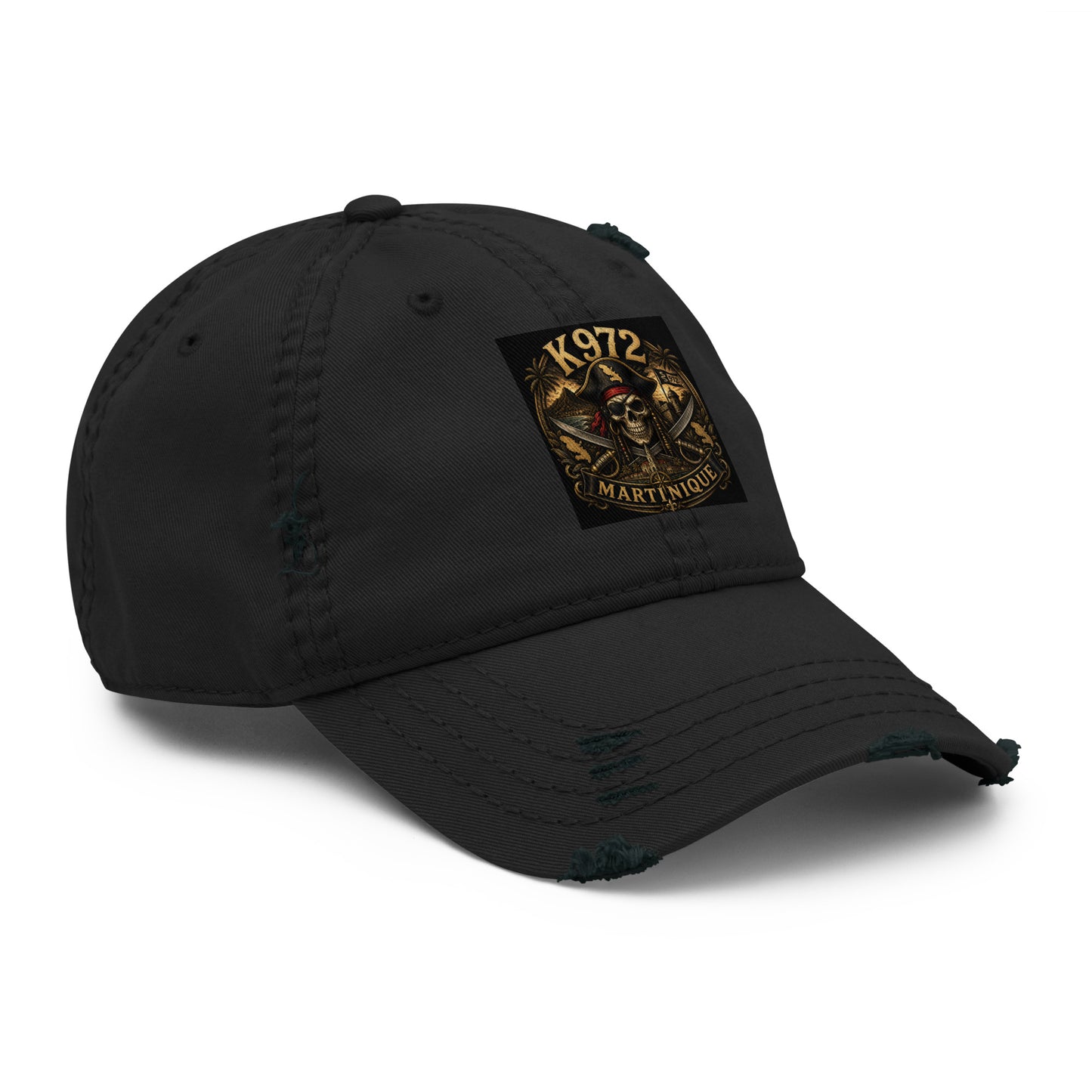 Casquette K972 effet usé dad hat - noir profil droit - The Fire Girl