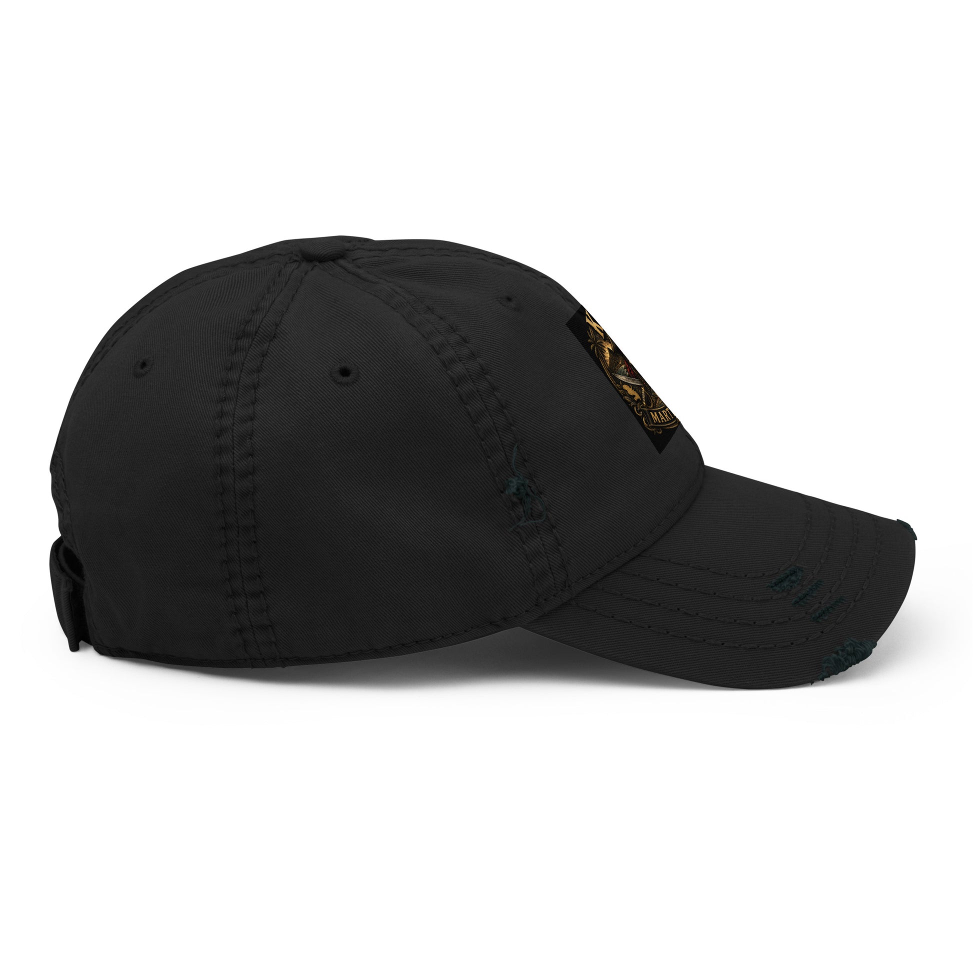 Casquette K972 effet usé dad hat - noir vue latérale droite - The Fire Girl
