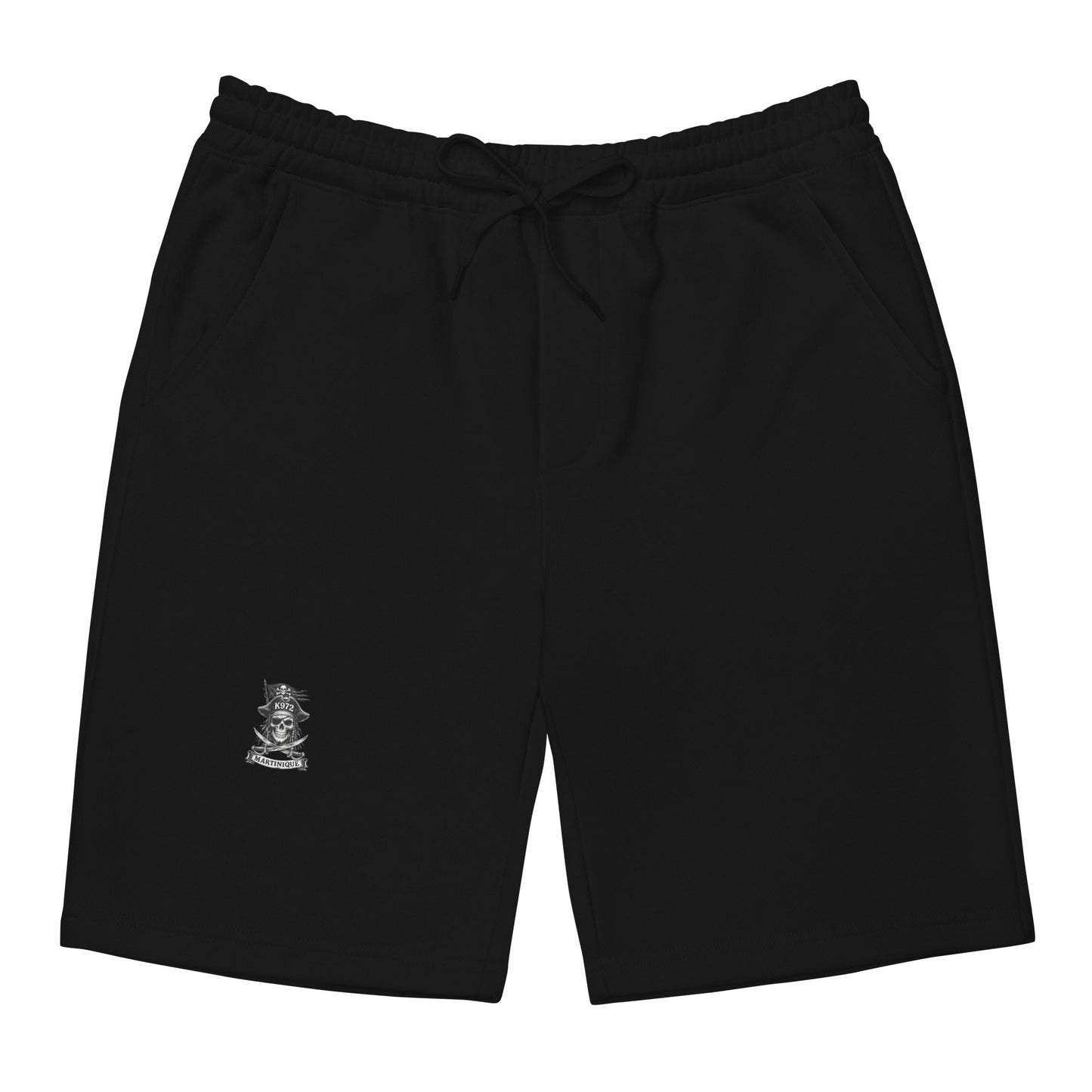 Short molleton K972 homme streetwear Martinique - coton noir vue de face - The Fire Girl