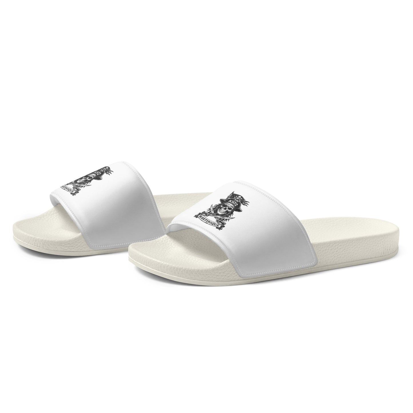 Claquettes K972 homme slides - blanc profil gauche - The Fire Girl