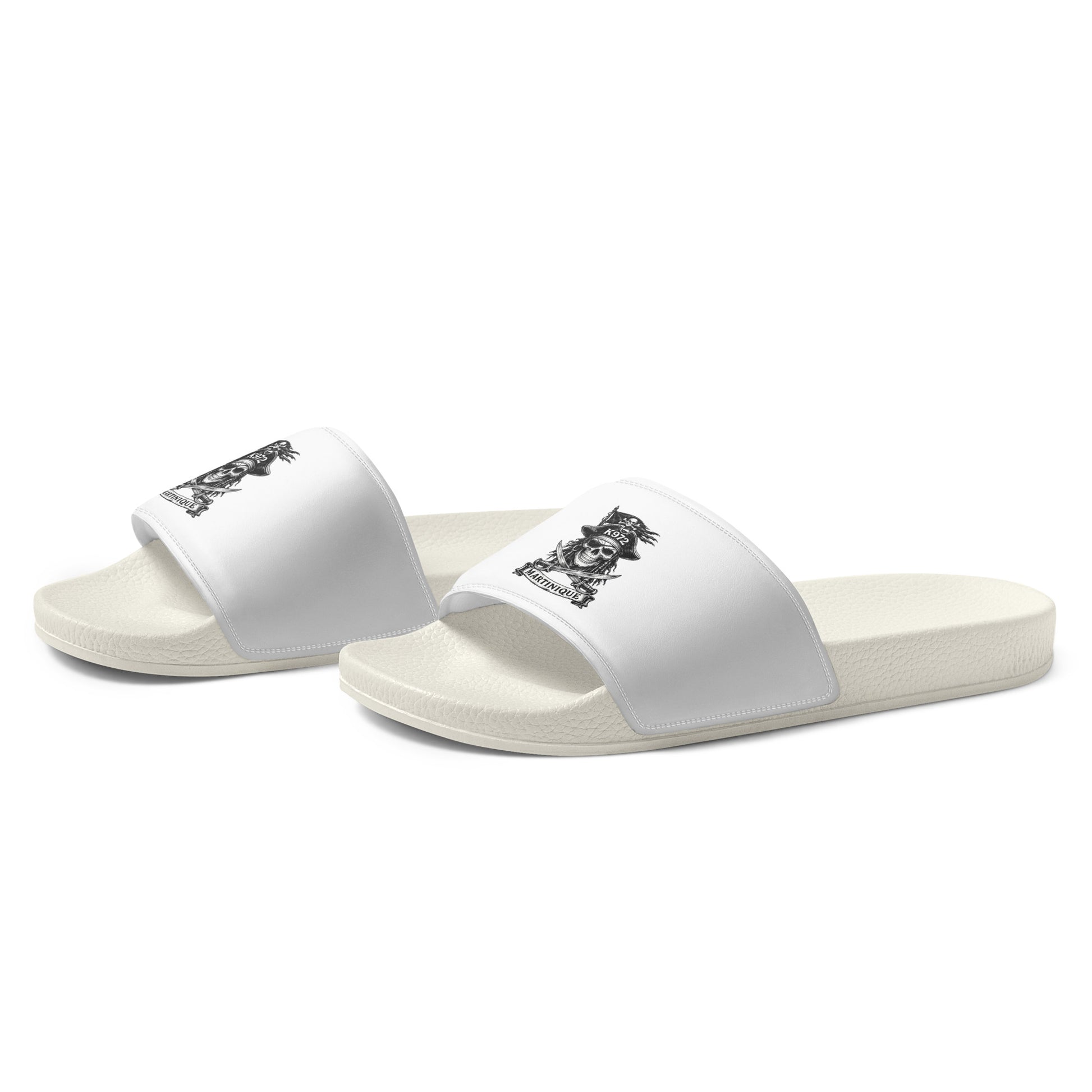 Claquettes K972 homme slides - blanc profil gauche - The Fire Girl