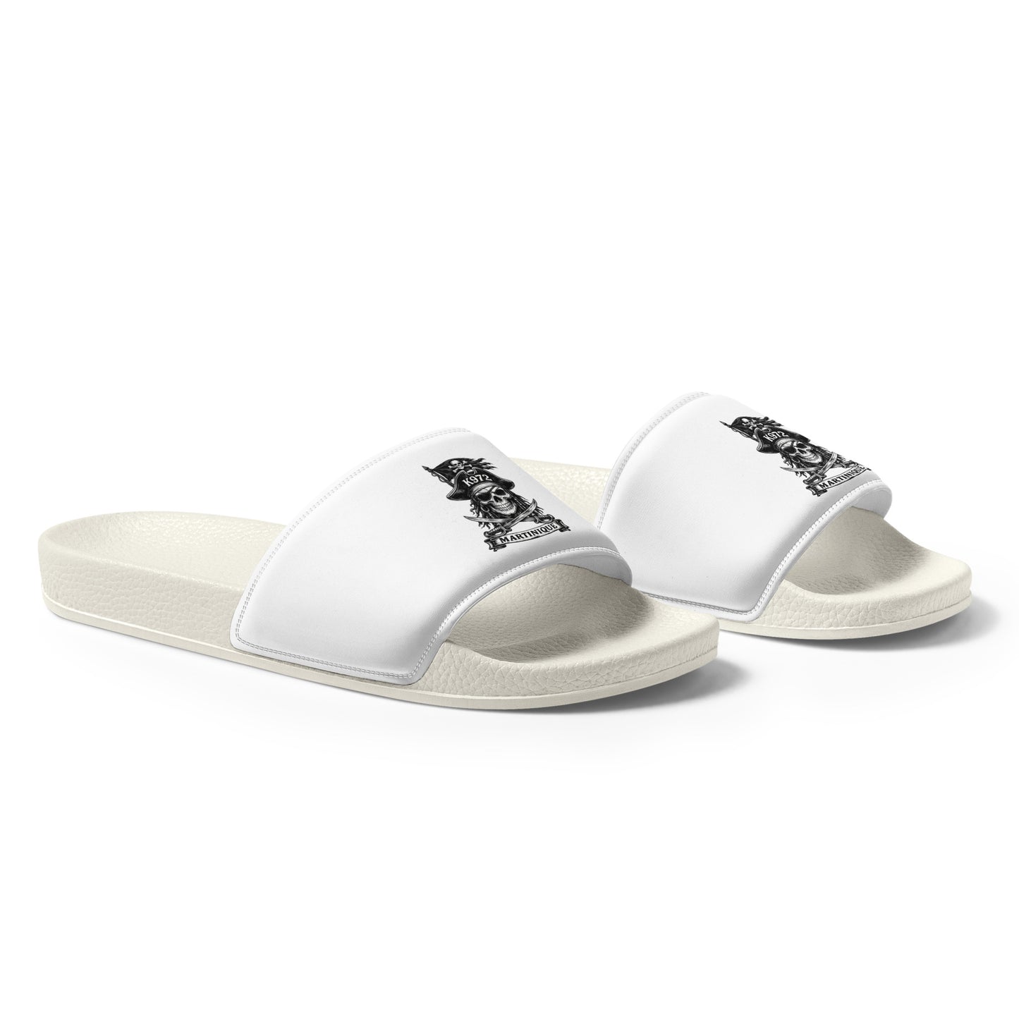 Claquettes K972 homme slides - blanc profil droit - The Fire Girl