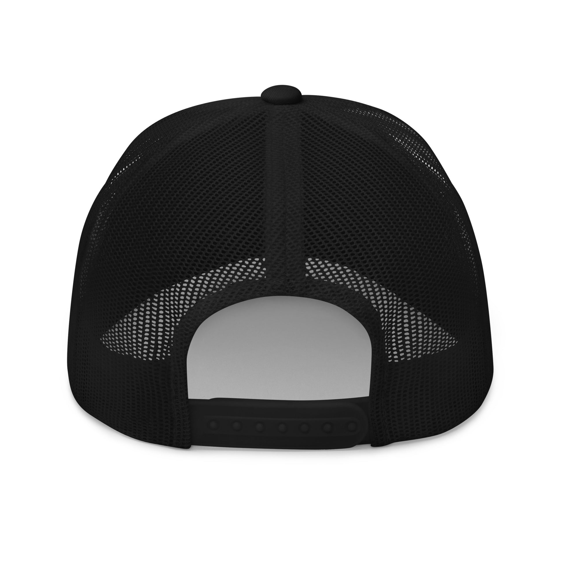 Casquette trucker K972 streetwear Martinique brodée - noir vue de dos - The Fire Girl