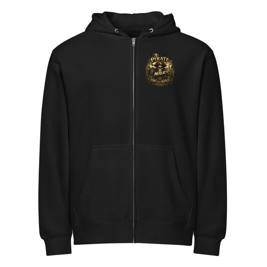 Sweat zippé K972 premium unisexe streetwear Martinique - noir vue de face - The Fire Girl