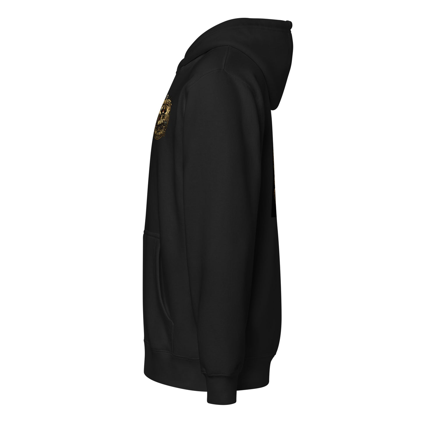 Sweat zippé K972 premium unisexe - noir profil gauche - The Fire Girl