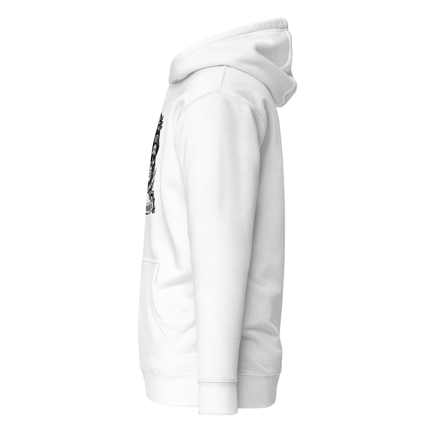 Sweat à capuche K972 unisexe - blanc profil gauche - The Fire Girl