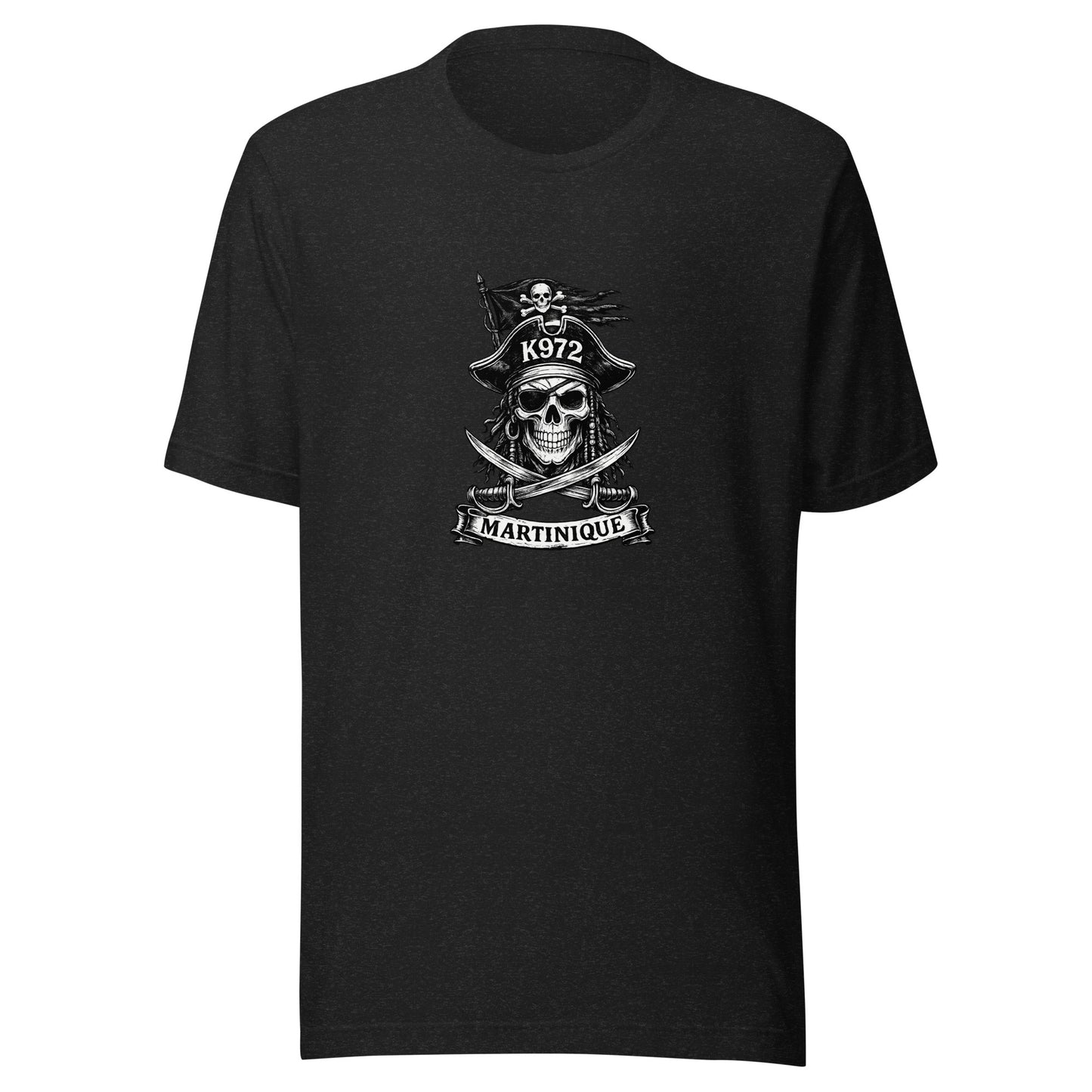 T-shirt K972 unisexe streetwear Martinique coton filé - black heather vue de face - The Fire Girl
