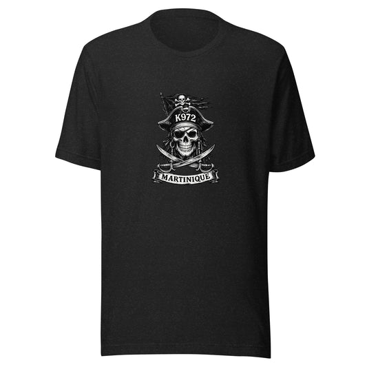 T-shirt K972 unisexe streetwear Martinique coton filé - black heather vue de face - The Fire Girl