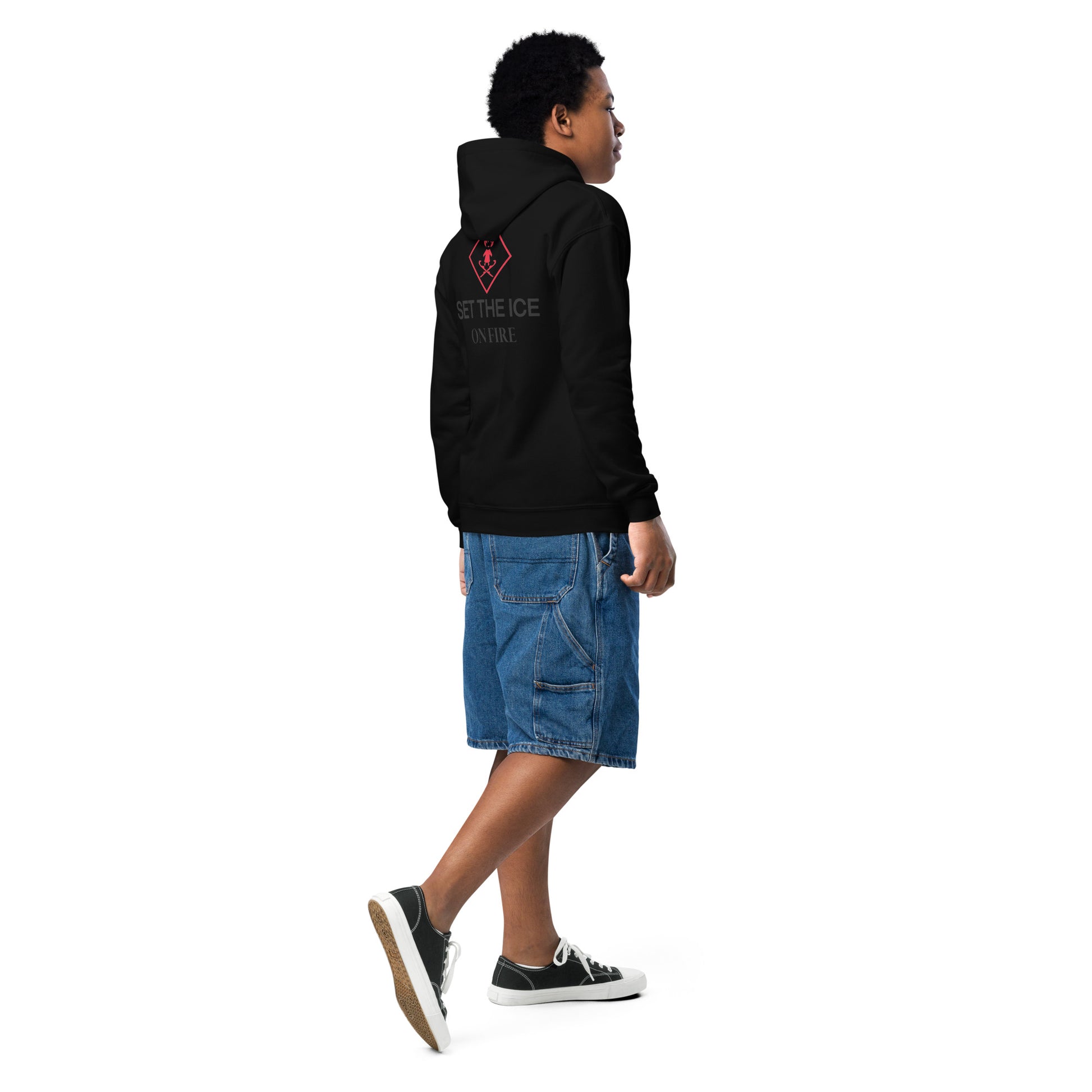 Hoodie enfant The Fire Girl - patinage artistique noir vue de dos alternative