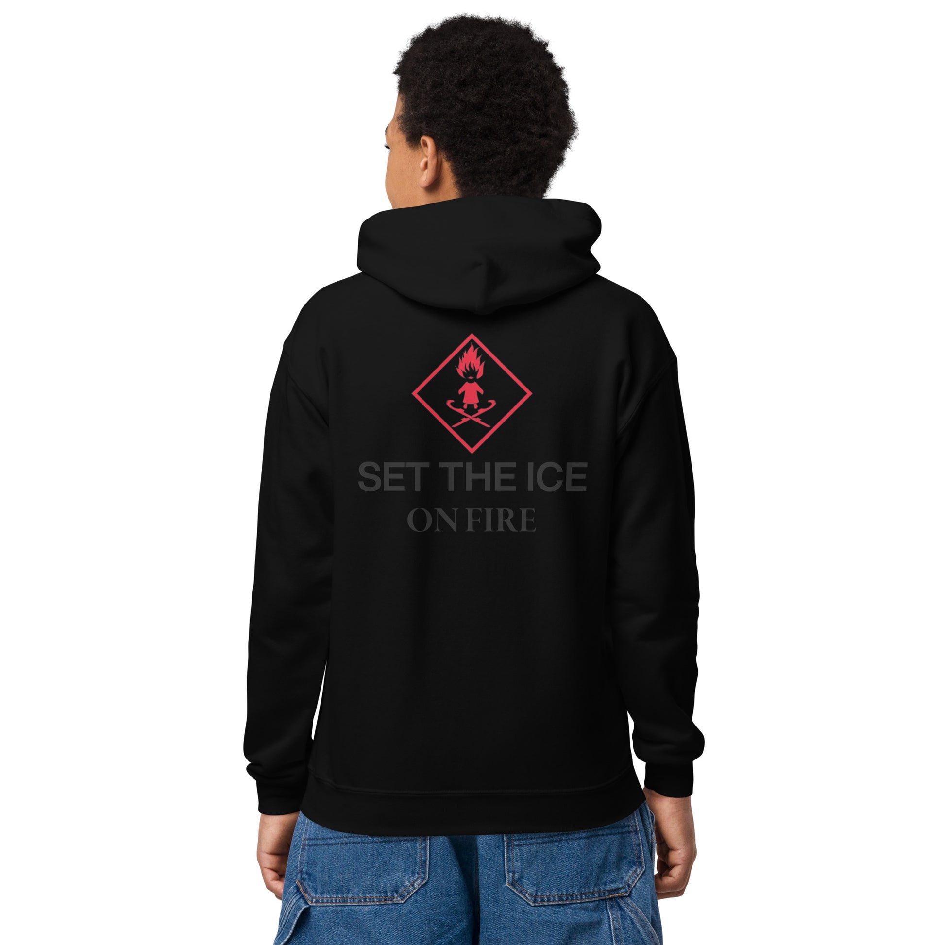 Hoodie enfant The Fire Girl - patinage artistique noir vue de dos