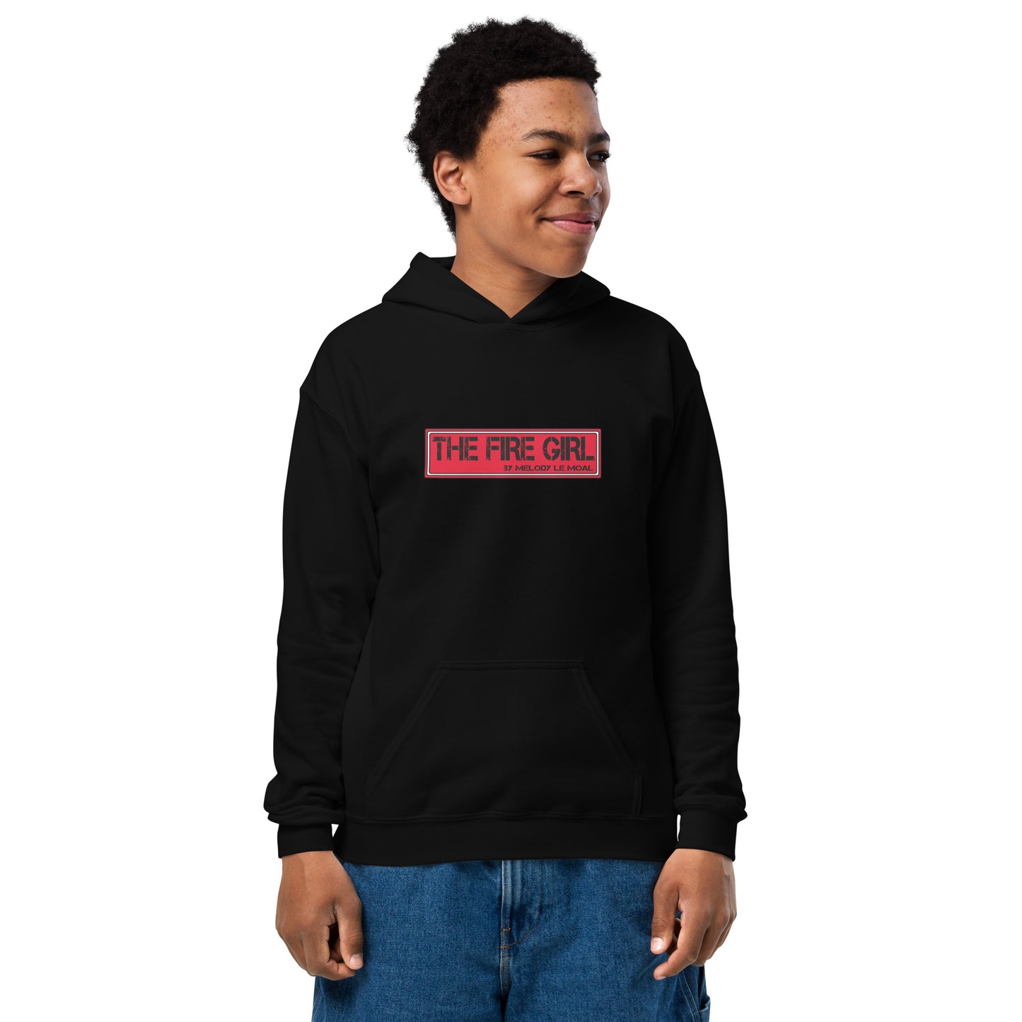 Hoodie enfant The Fire Girl - patinage artistique noir vue de face