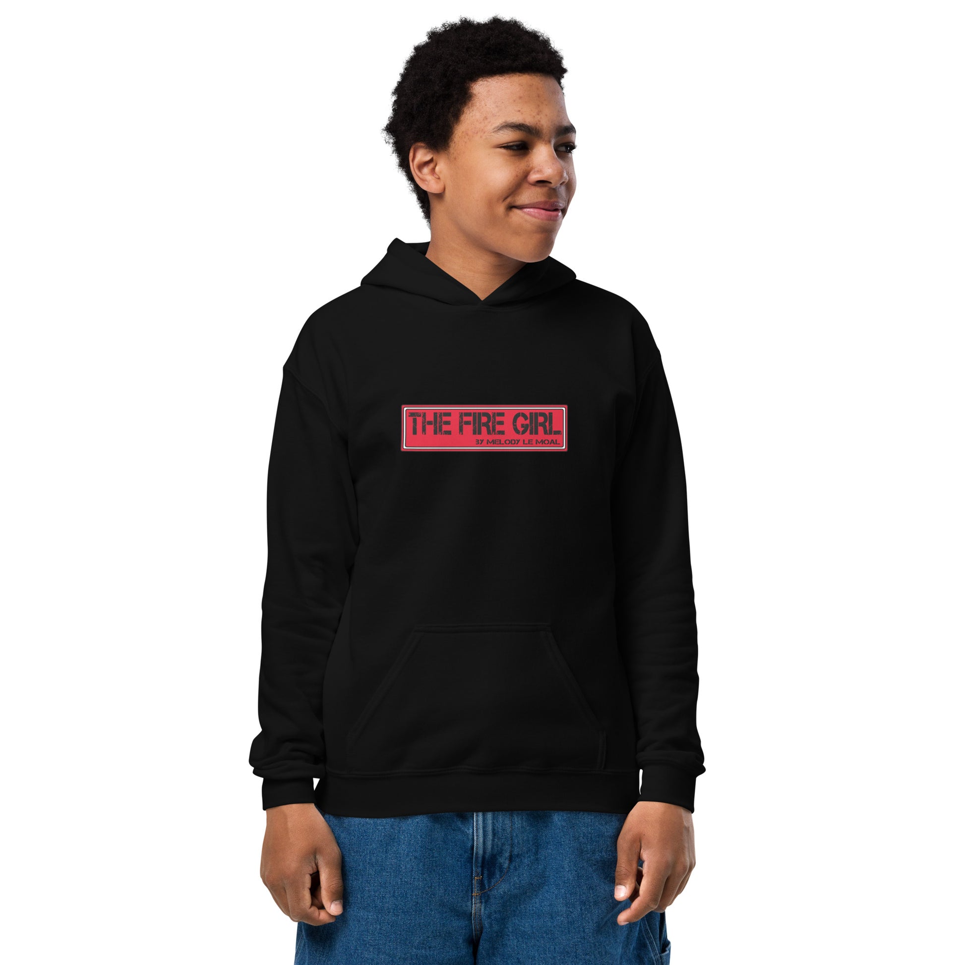 Hoodie enfant The Fire Girl - patinage artistique noir vue de face
