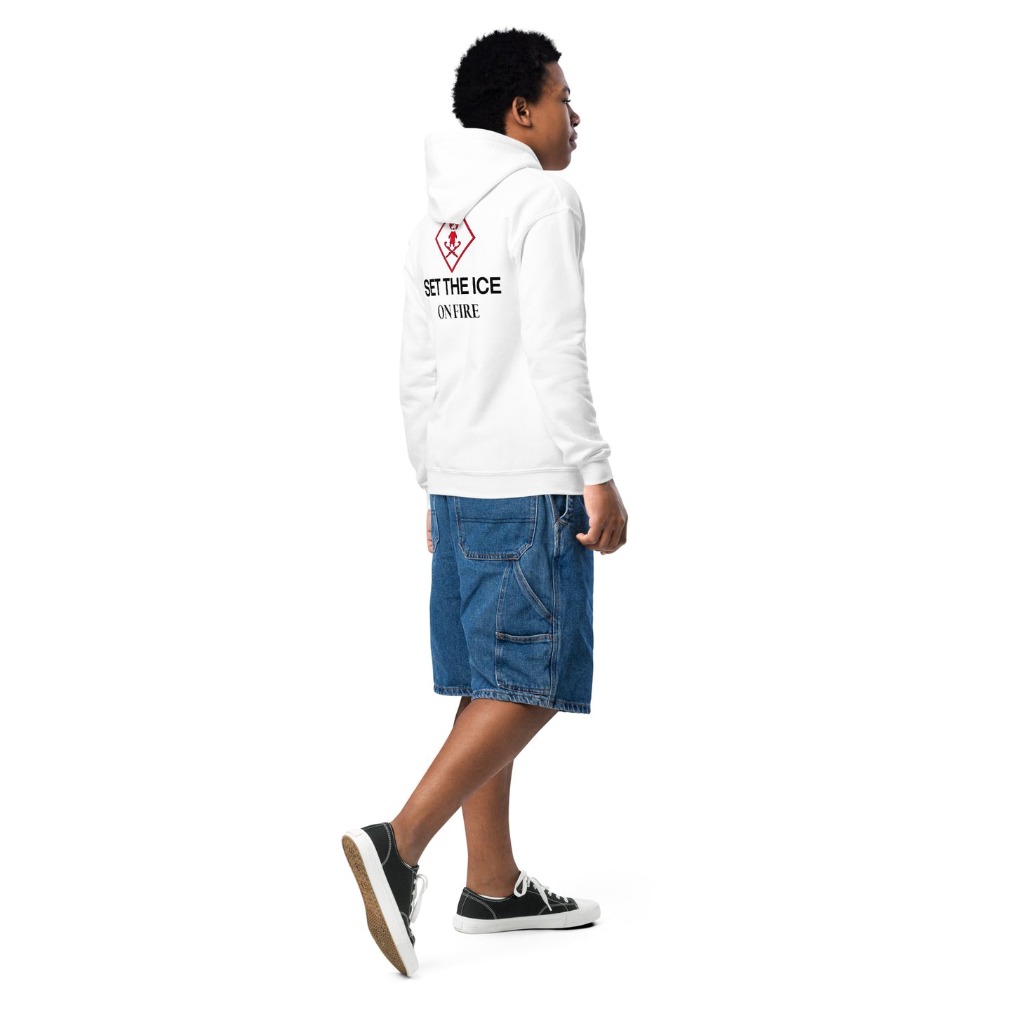 Hoodie enfant The Fire Girl - patinage artistique blanc vue de dos alternative