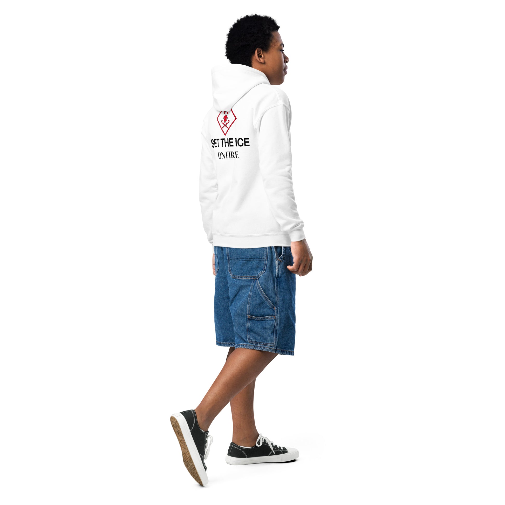 Hoodie enfant The Fire Girl - patinage artistique blanc vue de dos alternative