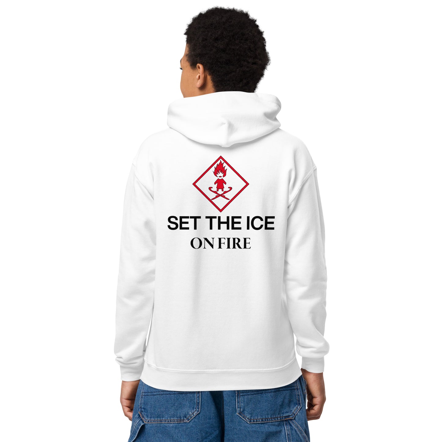 Hoodie enfant The Fire Girl - patinage artistique blanc vue de dos