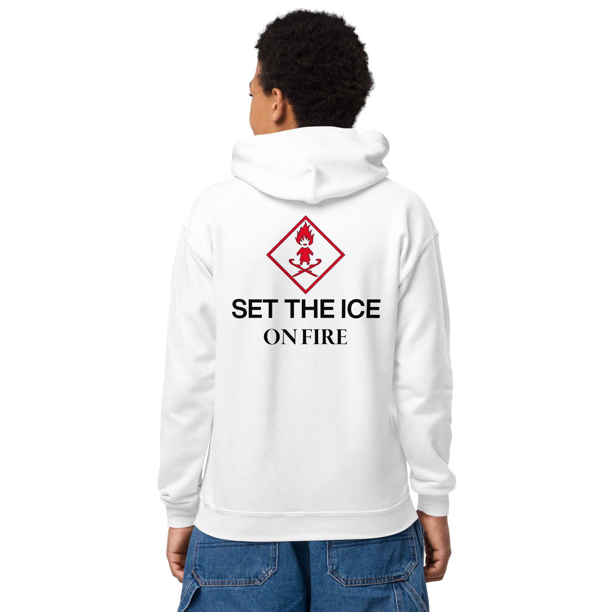 Hoodie enfant The Fire Girl - patinage artistique blanc vue de dos