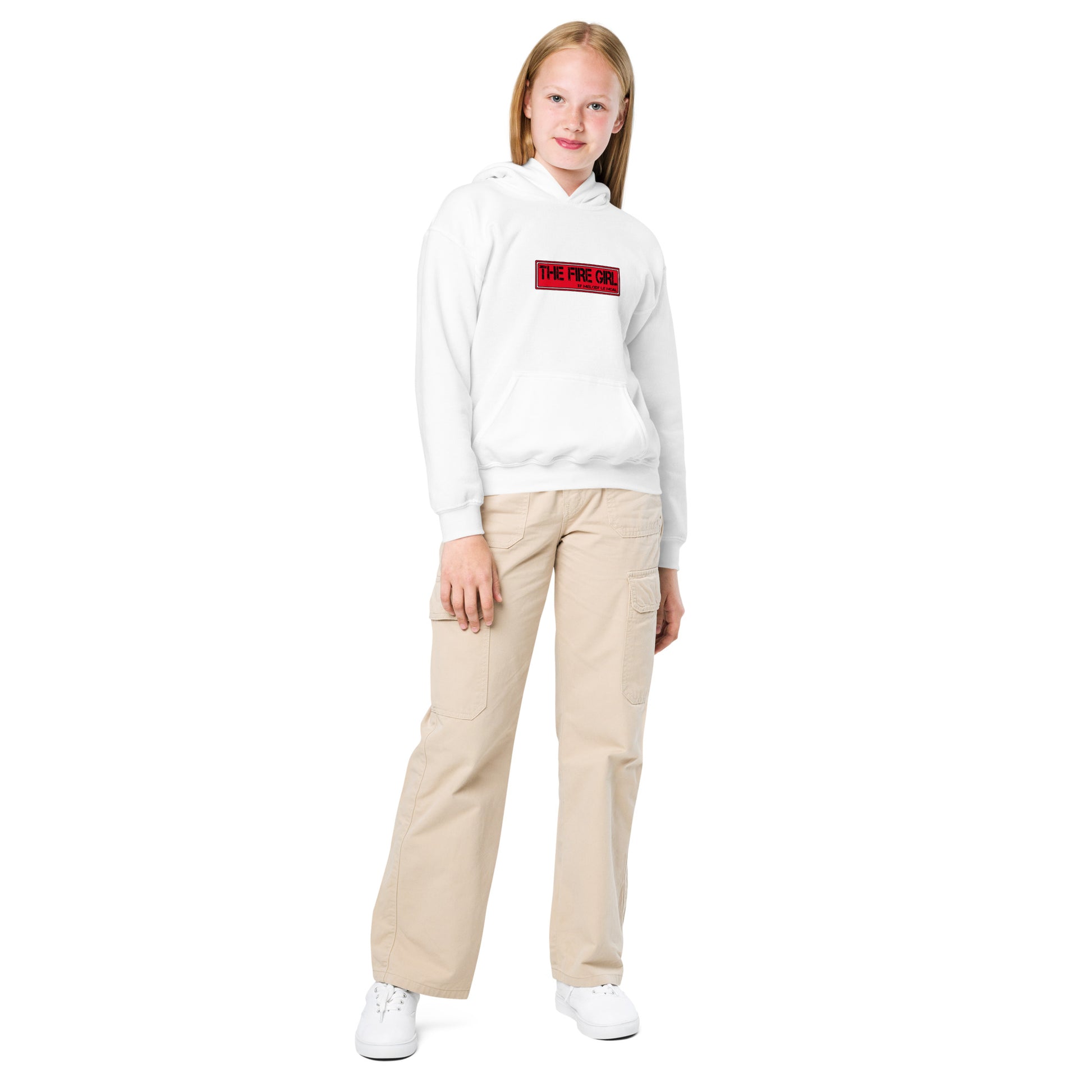 Hoodie enfant patinage artistique The Fire Girl — coton polyester, Noir ou Blanc