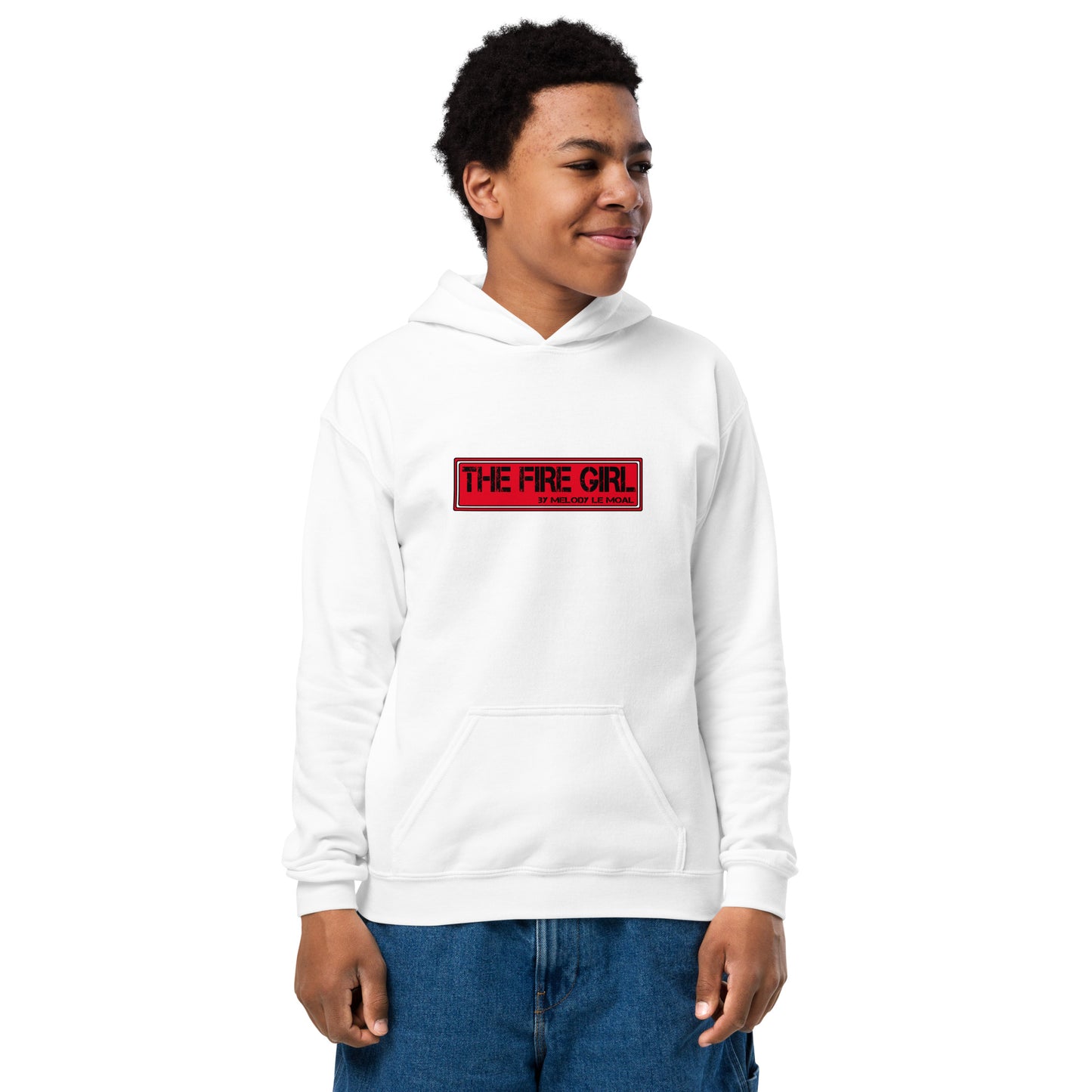 Hoodie enfant The Fire Girl - patinage artistique blanc vue de face alternative
