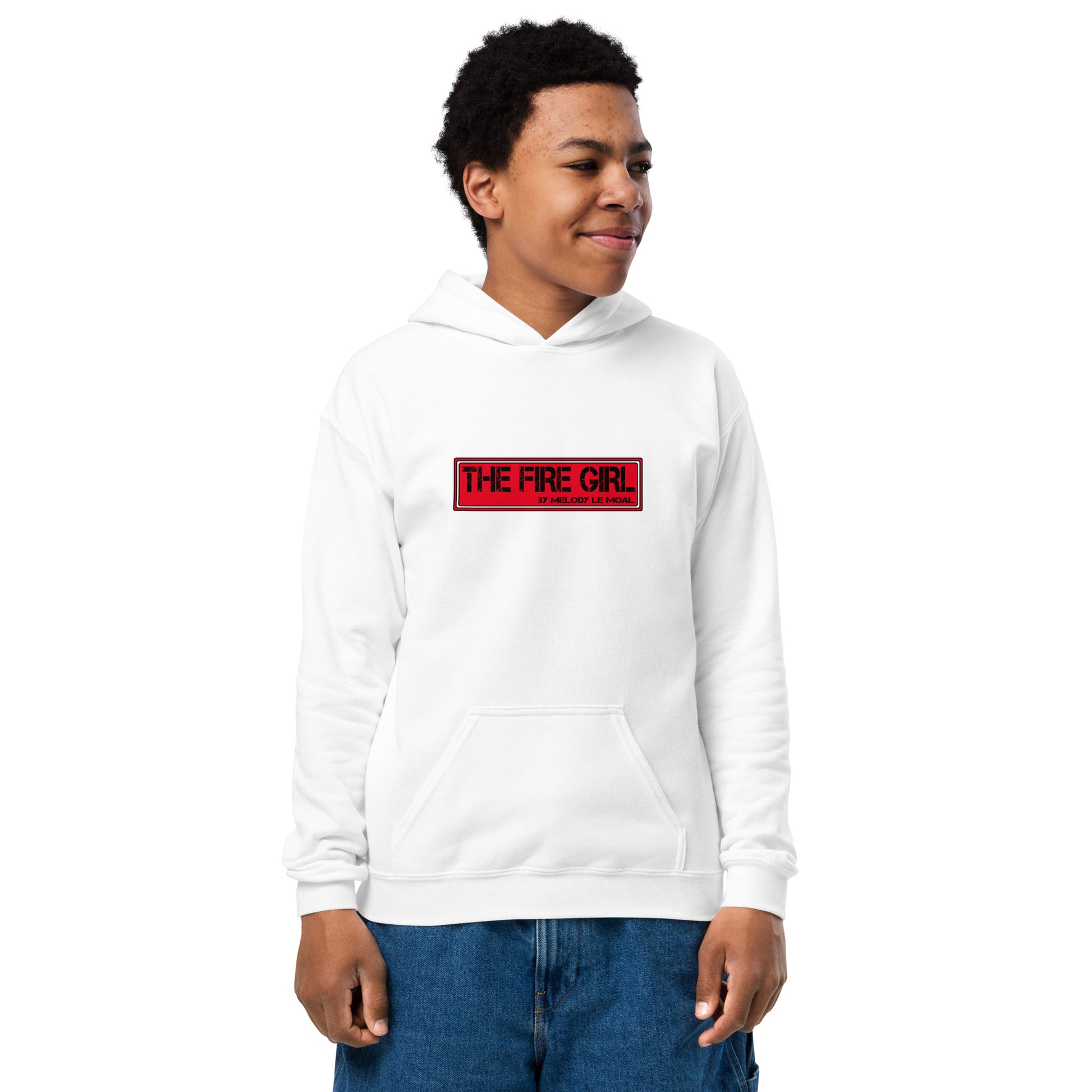 Hoodie enfant The Fire Girl - patinage artistique blanc vue de face alternative